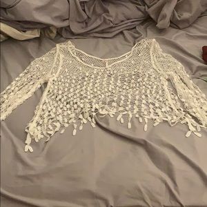 Long sleeve coverup crotchet top